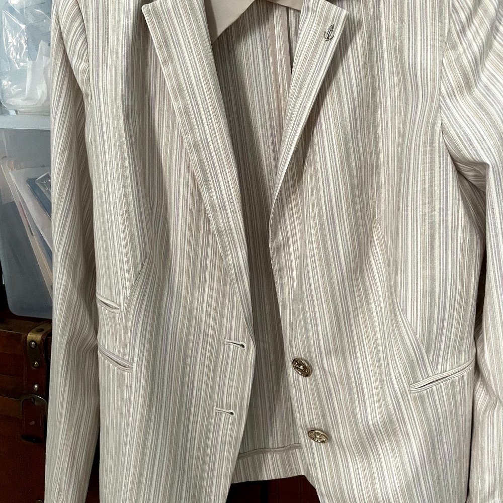 Tommy Hilfiger Tan Striped Blazer, 12
